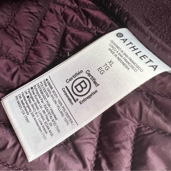 Athleta Cozy Sherpa Snap Sweatshirt XL Pullover Fuzzy Warm Oversized Burgundy - Picture 4 of 6